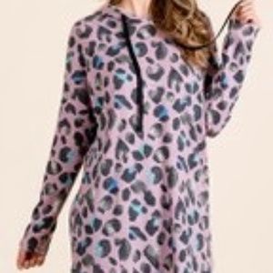Adorable Boutique Purple Leopard Print Long Sleeve